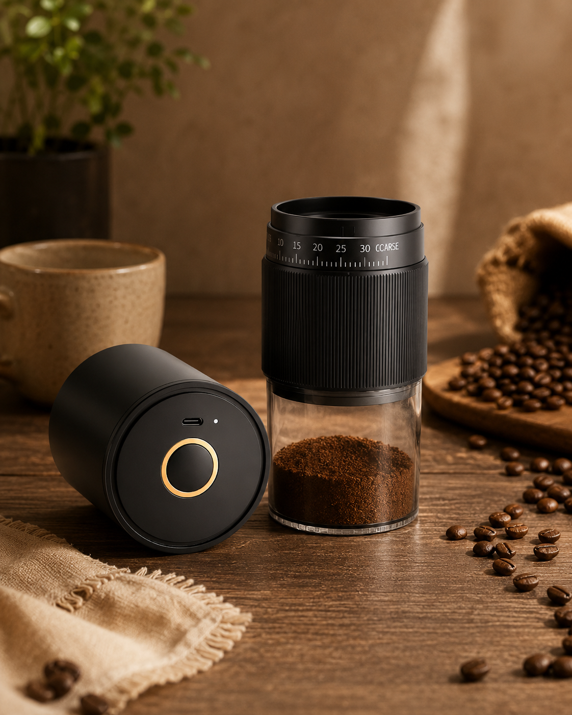 Molinos de café eléctricos recargables USB-C con molienda ajustable — Cumbre Café Gourmet