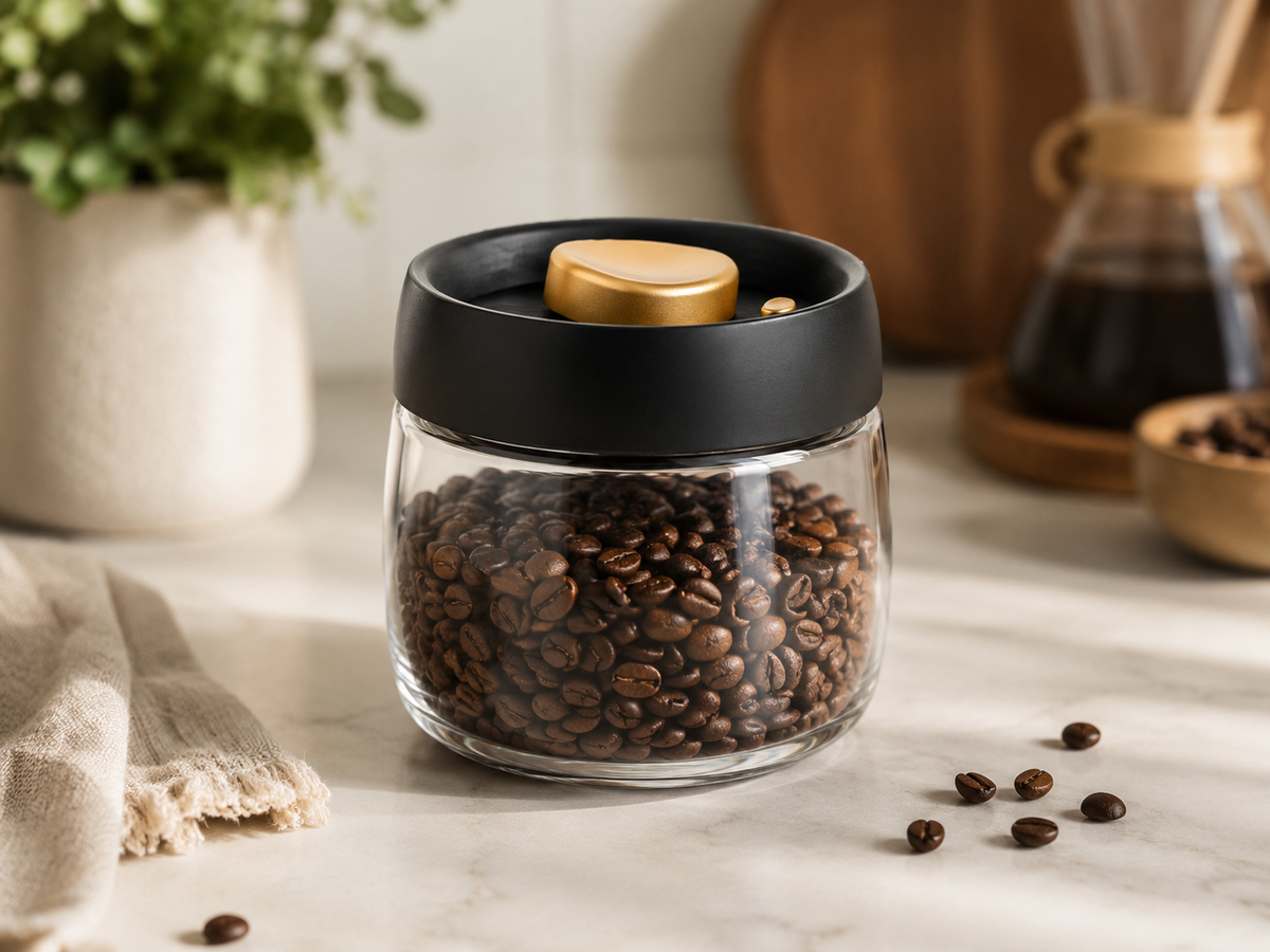 Envases herméticos y jarra para espumar leche — complementos Cumbre Café Gourmet