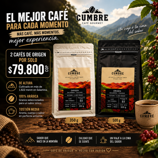 Combo 2 Cafés de Origen — 350 g + 500 g